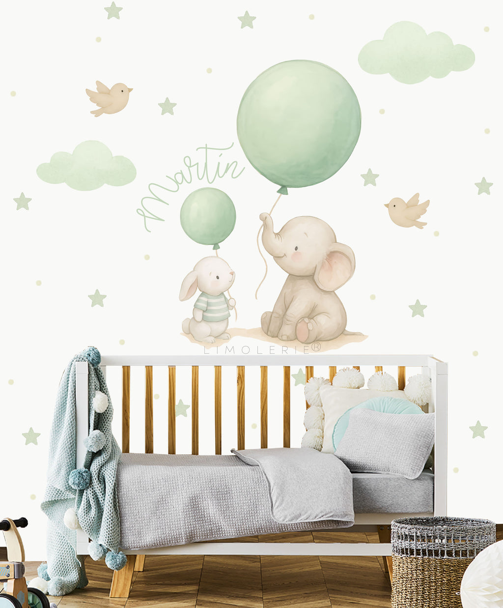 Vinilo Elefante y Conejo Globos