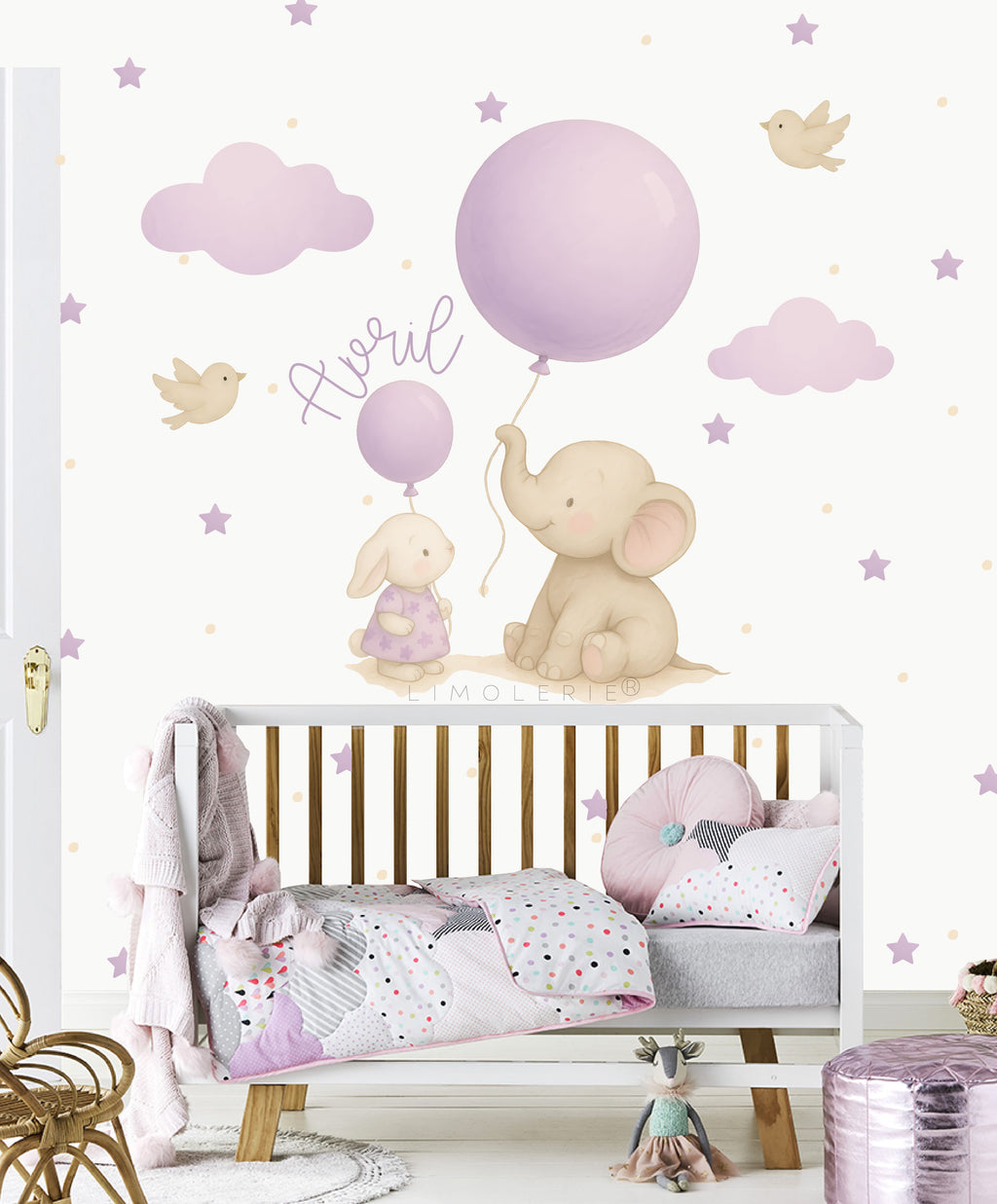 Vinilo Elefante y Conejo Globos